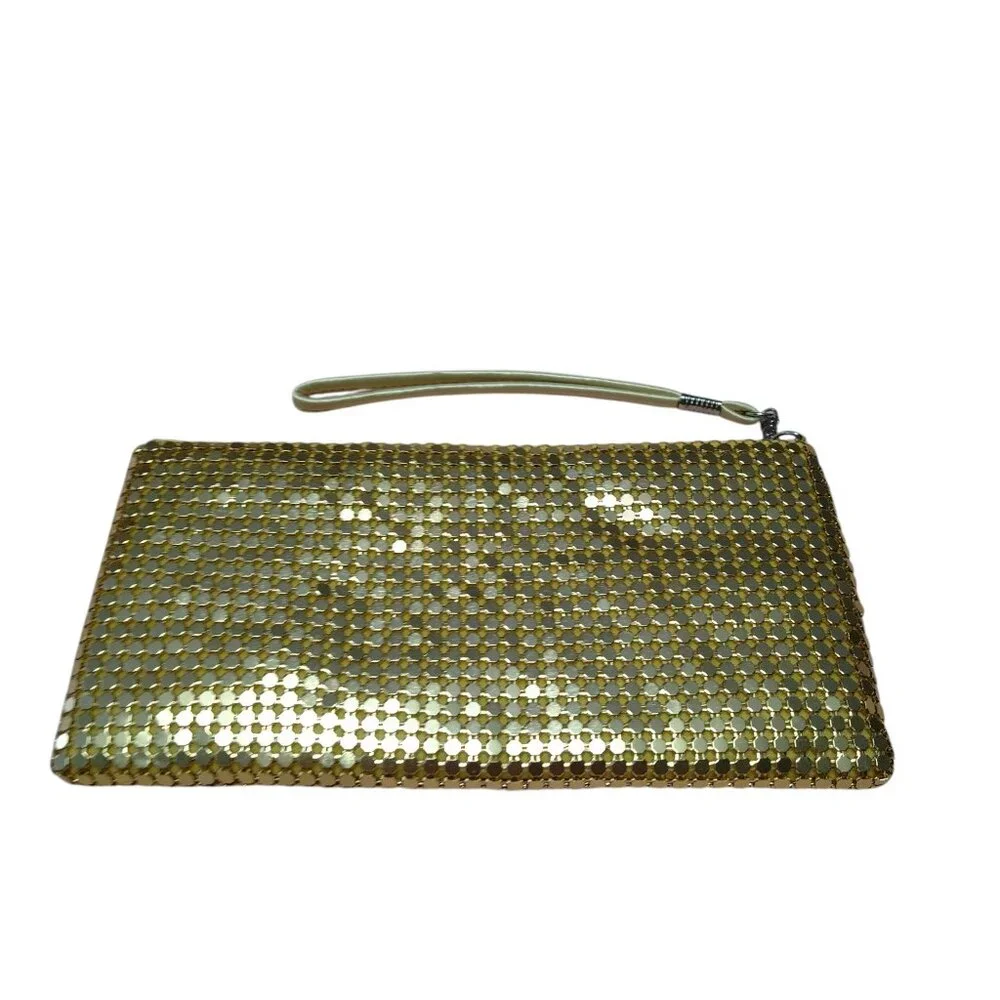 Charming Charlie RSVP Gold Fabric Mesh Bracelet Wristlet Purse Clutch Formal - Picture 4 of 4